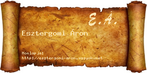 Esztergomi Áron névjegykártya