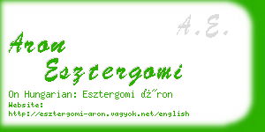 aron esztergomi business card